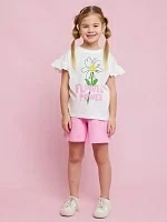Комплект футболка с коротким рукавом и шорты для девочки (0043_ЛС24)